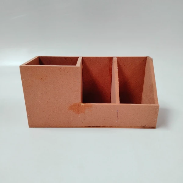 Pen stand with Card holder - 9x4x4 inches, Brown, 6mm