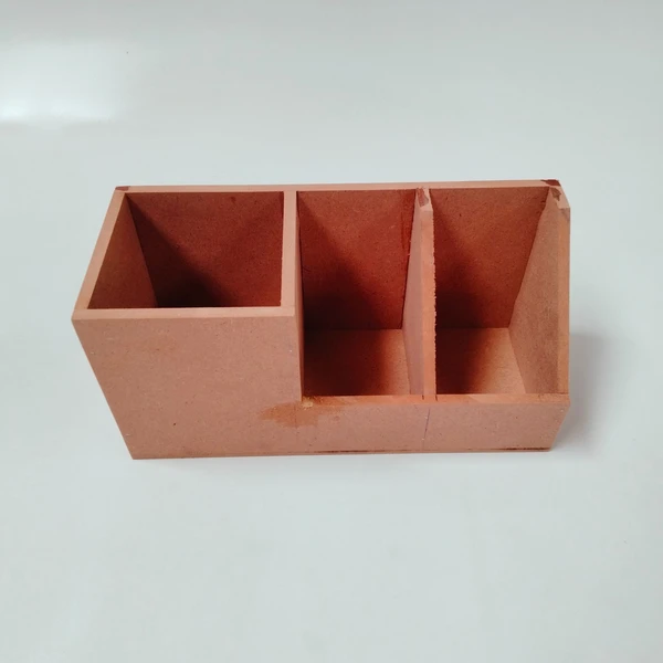 Pen stand with Card holder - 9x4x4 inches, Brown, 6mm