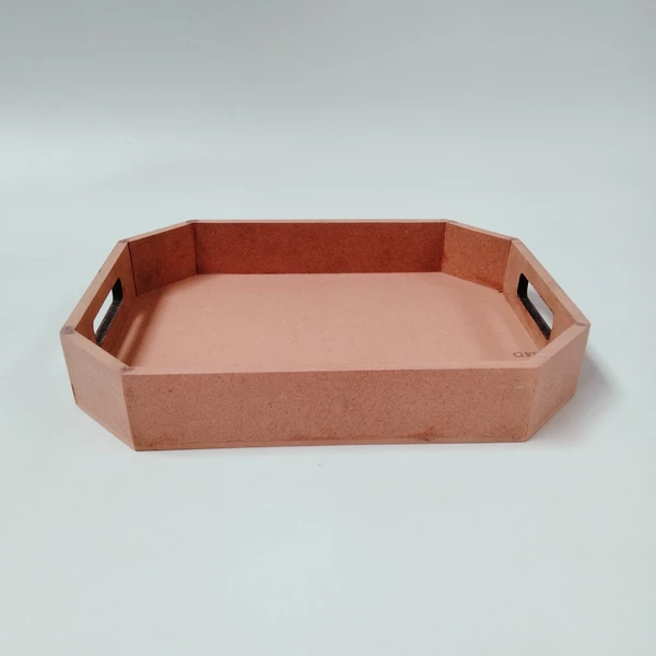 Hexagonal Stylish Tray - 12x9x1.75 inches, Brown, 8mm, 1000