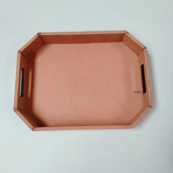 Hexagonal Stylish Tray - 12x9x1.75 inches, Brown, 8mm, 1000