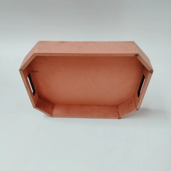 Hexagonal Stylish Tray - 12x9x1.75 inches, Brown, 8mm, 1000