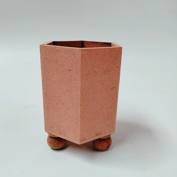 Hexagonal Pen Stand with Leg - Brown, 8mm, 1000