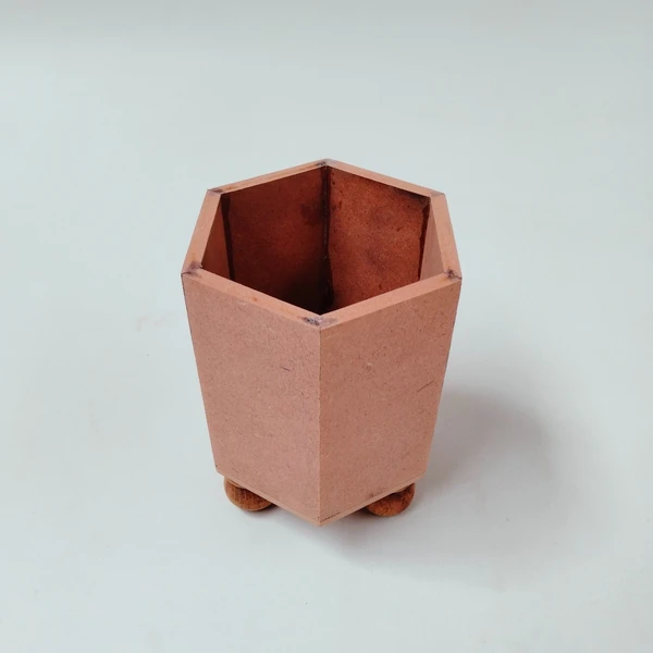 Hexagonal Pen Stand with Leg - Brown, 8mm, 1000