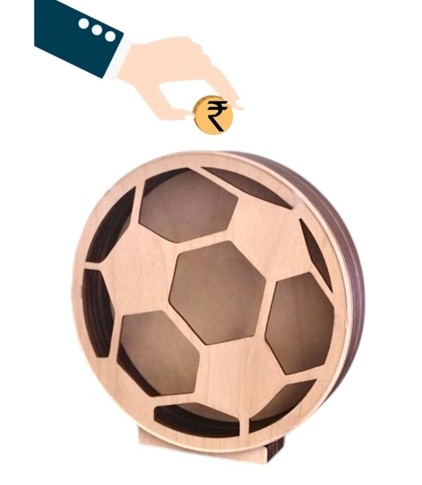 Self Standing Piggy Bank- Football - 6 inches, DIY