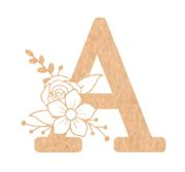 Floral Monogram A-F - 4 inches, A