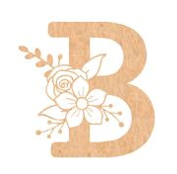 Floral Monogram A-F - 4 inches, B