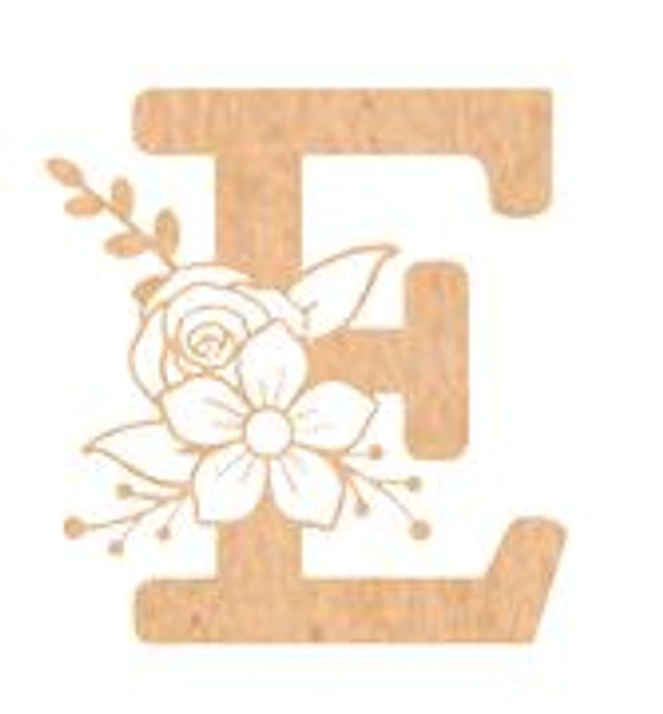 Floral Monogram A-F - 6 inches, E