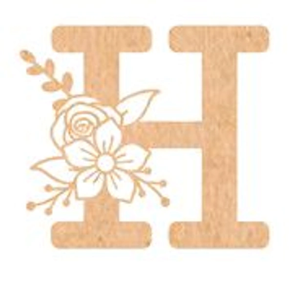 Floral Monogram G-L - 4 inches, H