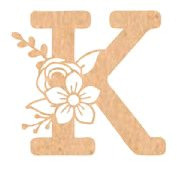 Floral Monogram G-L - 4 inches, K