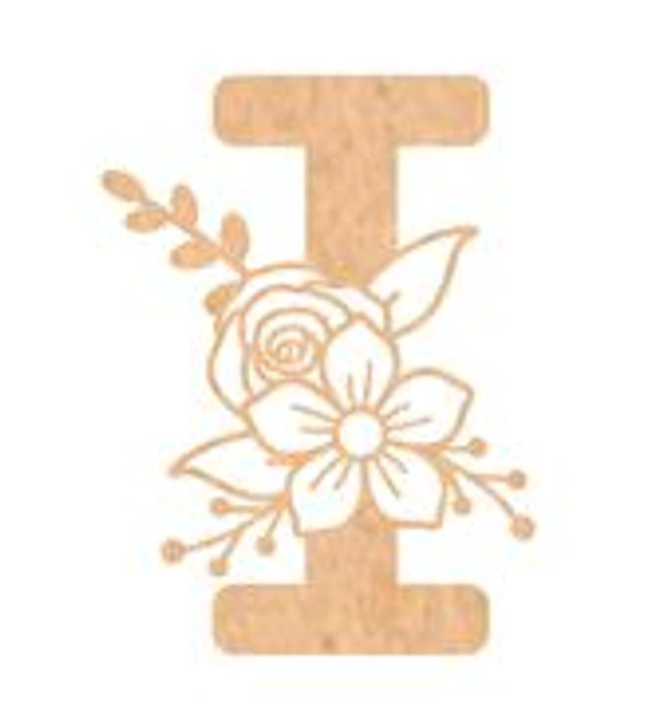 Floral Monogram G-L - 6 inches, I
