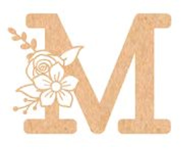 Floral Monogram M-Q - 10 inches, M