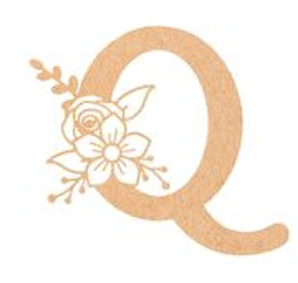 Floral Monogram M-Q - 10 inches, Q