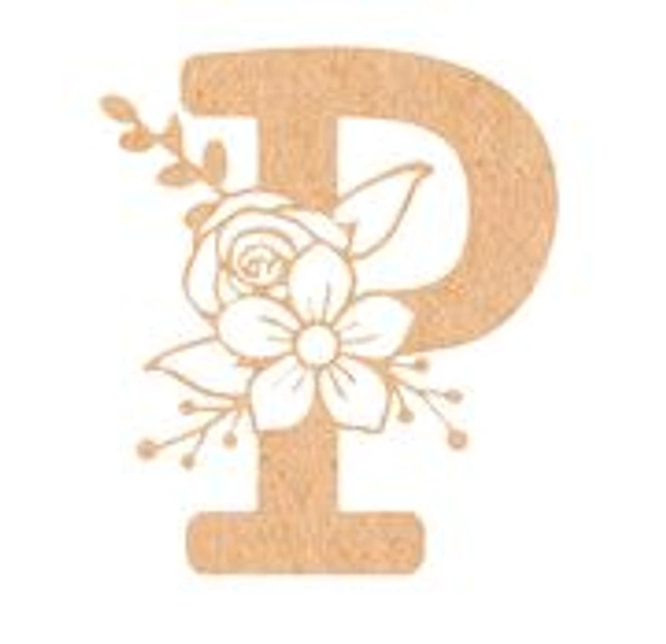 Floral Monogram M-Q - 12 inches, P