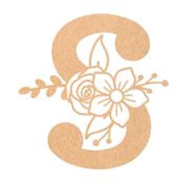 Floral Monogram R-V - 12 inches, S