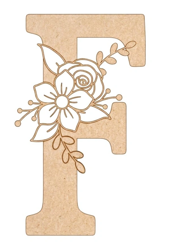 Floral Monogram A-F - 6 inches, F