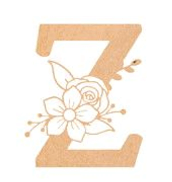 Floral Monogram W-Z - 4 inches, Z