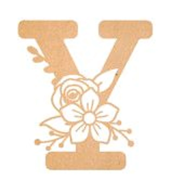 Floral Monogram W-Z - 6 inches, Y
