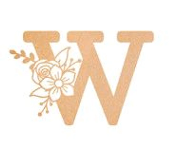 Floral Monogram W-Z - 10 inches, W