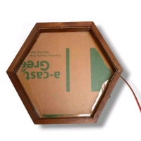 Hexagon LED Teakwood Frame - 10 * 10 * 1 inches