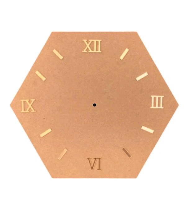 Hexagon Clock - Rooman Numerals - 14 inches