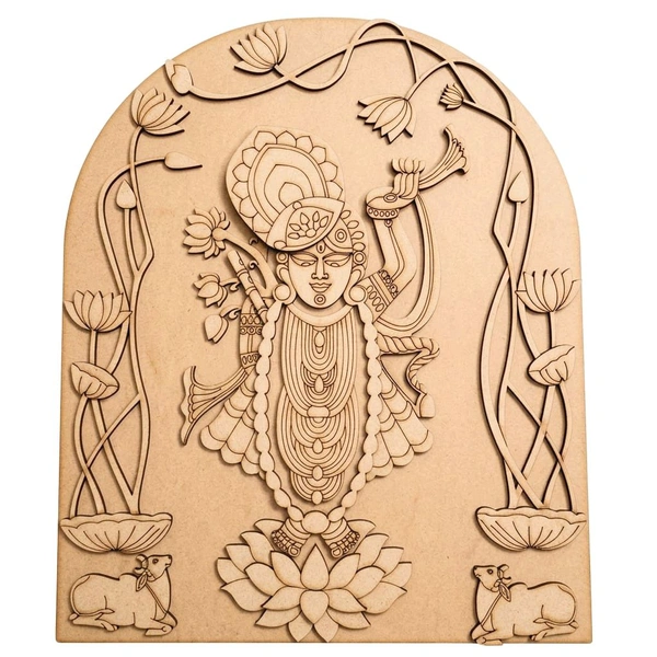 Multi layered MDF Shrinath ji Cutout - 10 inches, 4 + 4 mm