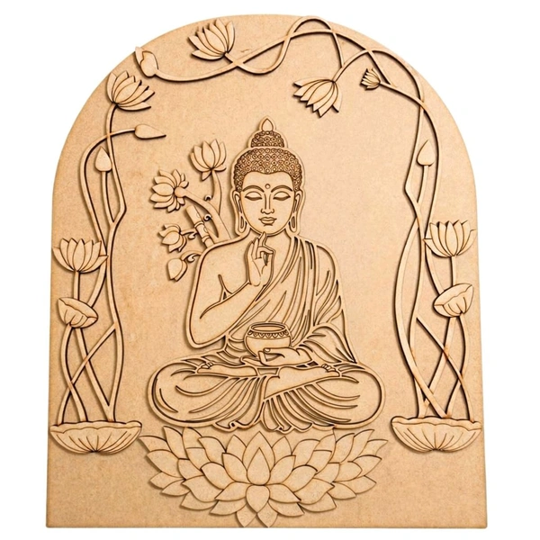Multi layered MDF Bhudha Cutout - 14 inches, 4 + 4 mm
