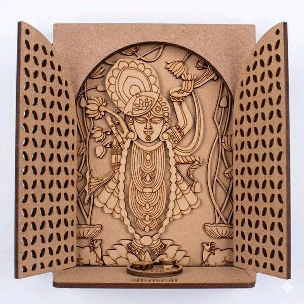 Shreenathji With Jharokha Window With Jali Door - 20 inches