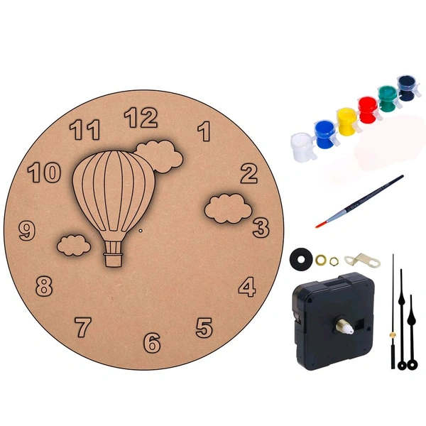 Kids Clock DIY Kit- Hot Air Balloon Theme - 10 pieces