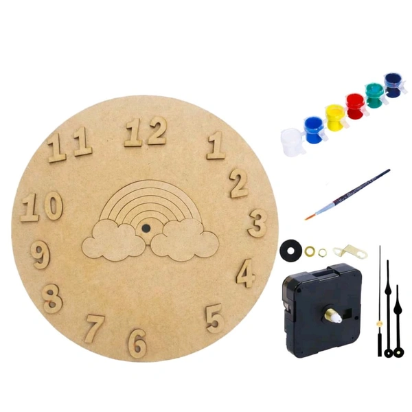 Kids Clock DIY Kit- Rainbow Theme - 10 pieces