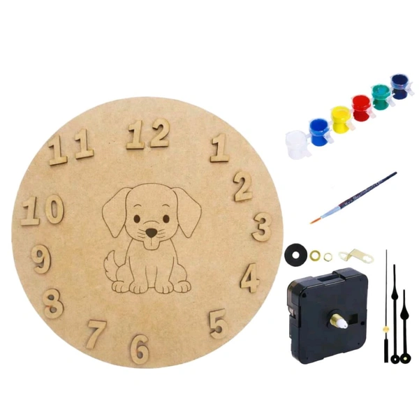 Kids Clock DIY Kit- Dog Theme - 5 pieces