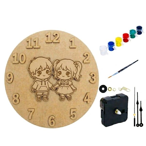 Kids Clock DIY Kit- Boy-Girl , Brother-sister, Friends Theme - 1 piece