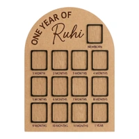 Baby Birthday Frame With 13 Photo - Gold, 18 * 13 inches