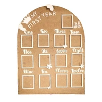 Baby Birthday Frame With 13 Photo - Gold, 18 * 13 inches