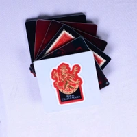 Premium Acrylic Tea Coasters UV Printed Set of 6 with Stand | RCB Cricket Theme