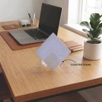 Premium Acrylic Tea Coasters UV Printed Set of 6 with Stand | Witty / Funny