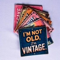 Premium Acrylic Tea Coasters UV Printed Set of 6 with Stand |Witty / Funny