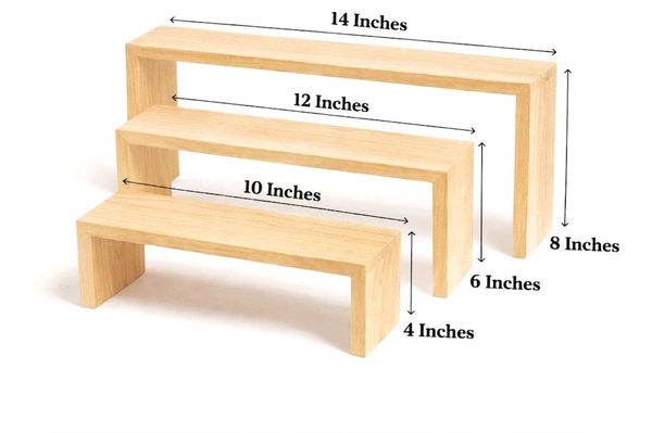 3-tier Wooden Display Riser Set Of 3 Stands