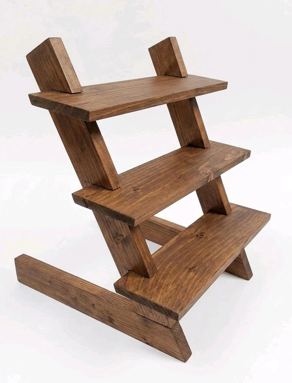 3 step Dismantling Pinewood display stand - 12 * 4 inches, with groove