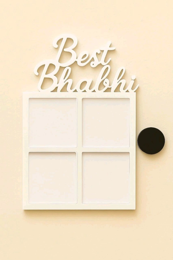 Best Bhabhi Double Layer White Acrylic Photo Fridge Magnet - 25 pieces