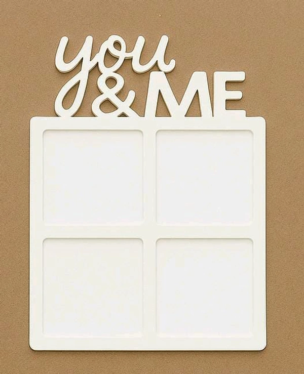 You & Me Double Layer White Acrylic Photo Fridge Magnet - 2 pieces