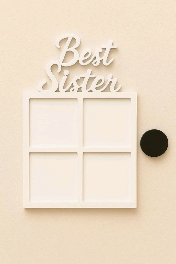 Best Sister Double Layer White Acrylic Photo Fridge Magnet - 10 pieces