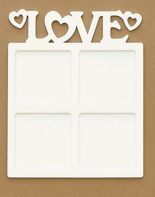 Love Heart Double Layer White Acrylic Photo Fridge Magnet - 10 pieces
