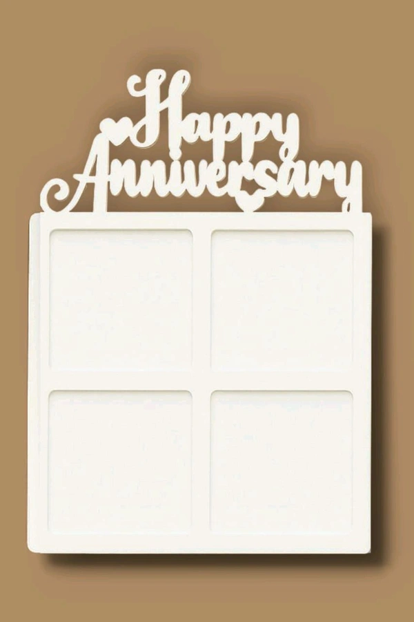Happy Anniversary Double Layer White Acrylic Photo Fridge Magnet - 10 pieces