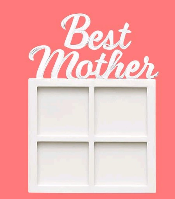 Best Mother Double Layer White Acrylic Photo Fridge Magnet - 2 pieces
