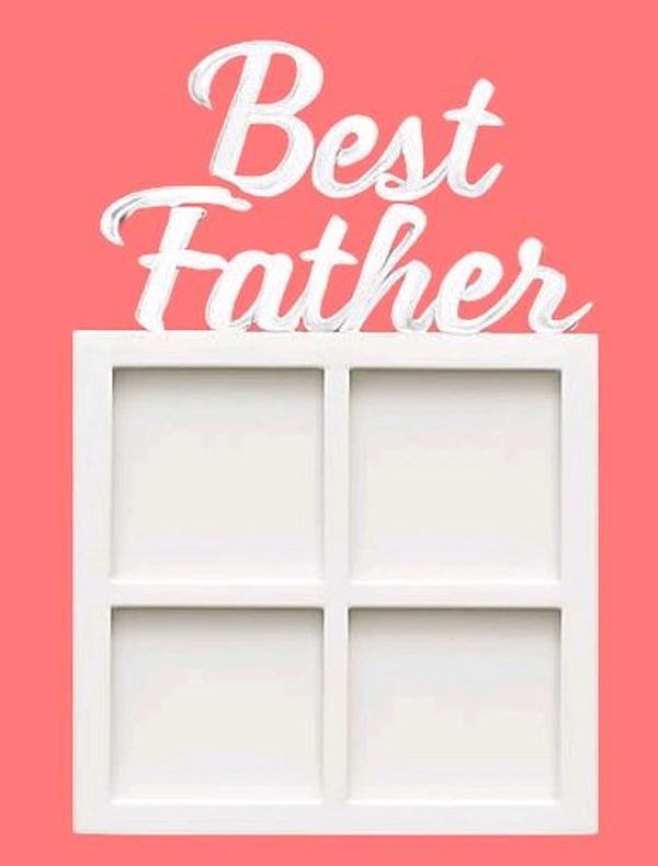 Best Father Double Layer White Acrylic Photo Fridge Magnet - 2 pieces