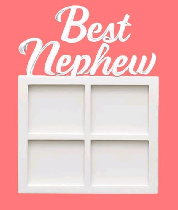 Best Nephew Double Layer White Acrylic Photo Fridge Magnet - 2 pieces