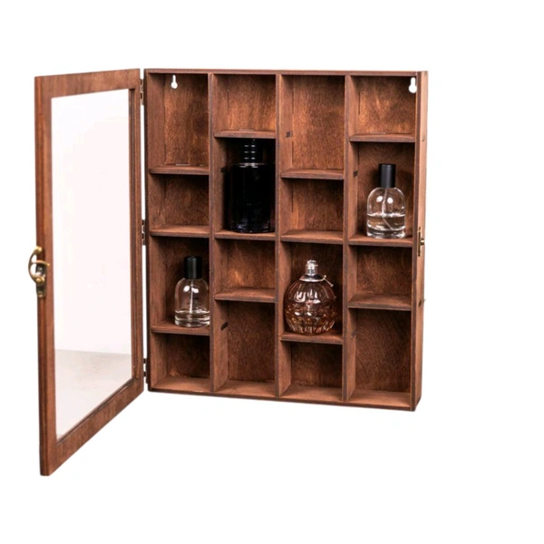 Perfume display cabinet / Wall mounted cabinet with glass doors / Perfume display wall shelf / Perfume display stand - size 1