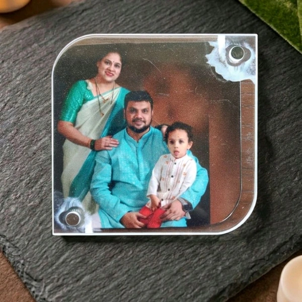 Acrylic Polaroid Fridge Magnet- Square With 2 Curved Edges - 10 pieces