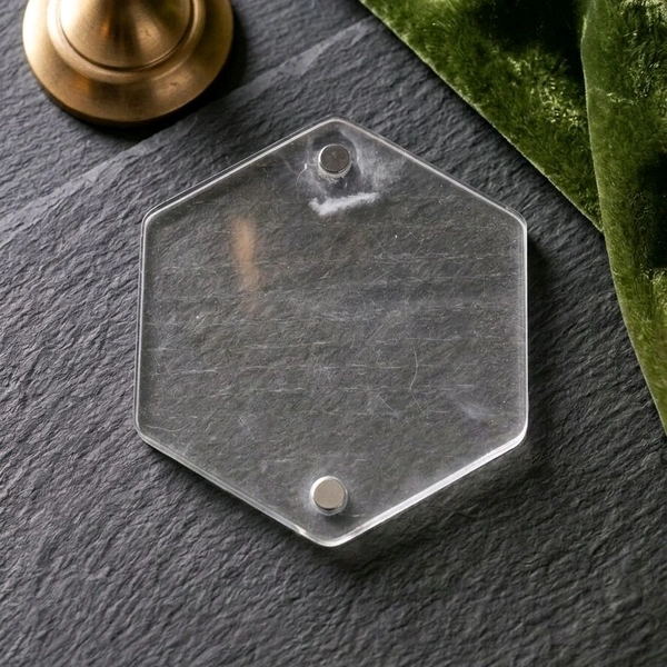 Acrylic Polaroid Fridge Magnet- Hexagon - 50 pieces