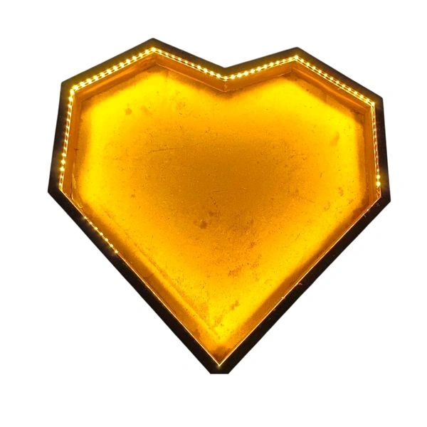 LED Teakwood Heart Frame - MDF Base Varmala Preservation - 12 * 10 * 1.25 inches